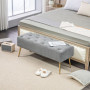 Sängbänk - Hallbänk Stoppad Teddy Fleece 112 x 41 x 46 cm Grå - Guld