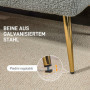 Sängbänk - Hallbänk Stoppad Teddy Fleece 112 x 41 x 46 cm Grå - Guld