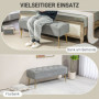 Sängbänk - Hallbänk Stoppad Teddy Fleece 112 x 41 x 46 cm Grå - Guld