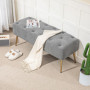 Sängbänk - Hallbänk Stoppad Teddy Fleece 112 x 41 x 46 cm Grå - Guld