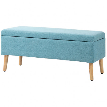 Sängbänk - Hallbänk med Förvaringsutrymme Linnelook 110 x 39 x 45 cm Blå
