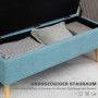 Sängbänk - Hallbänk med Förvaringsutrymme Linnelook 110 x 39 x 45 cm Blå