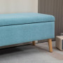Sängbänk - Hallbänk med Förvaringsutrymme Linnelook 110 x 39 x 45 cm Blå