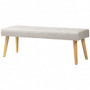 Sängbänk - Hallbänk Knäppt Beige - Ek Ben 120 x 41 x 43 cm