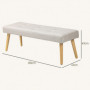 Sängbänk - Hallbänk Knäppt Beige - Ek Ben 120 x 41 x 43 cm