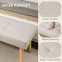 Sängbänk - Hallbänk Knäppt Beige - Ek Ben 120 x 41 x 43 cm