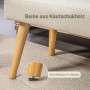 Sängbänk - Hallbänk Knäppt Beige - Ek Ben 120 x 41 x 43 cm