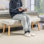 Sängbänk - Hallbänk Knäppt Beige - Ek Ben 120 x 41 x 43 cm