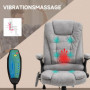 Ergonomisk Kontorsstol med Massage och Värme Vintage-Grå