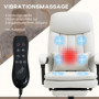 Ergonomisk Kontorsstol med Massage- och Värmefunktion Krämvit Läder
