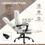 Ergonomisk Kontorsstol med Massage- och Värmefunktion Krämvit Läder