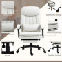 Ergonomisk Kontorsstol med Massage- och Värmefunktion Krämvit Läder