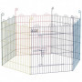 Hundgård Låsbar Metall 6 Panelar Ø120 x 60 (H) cm Flerfärgad