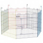 Hundgård Låsbar Metall 6 Panelar Ø120 x 60 (H) cm Flerfärgad