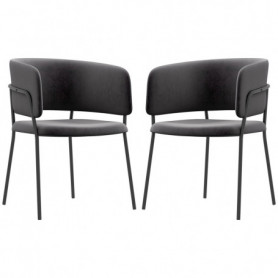 Stoppad Stol 2-pack Eclipse Sammet Mörkgrå