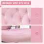 Komfort Kontorsstol Sammet Rosa med Silver Knappar