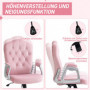 Komfort Kontorsstol Sammet Rosa med Silver Knappar