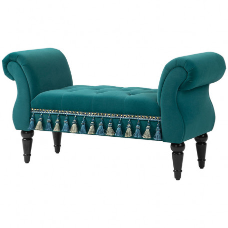 Stoppad Sängbänk Vintage Design 117 x 40 x 58 cm Grön
