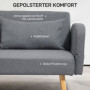 Bäddsoffa 3-sits Flexi Grå med Ek Ben