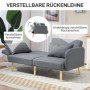 Bäddsoffa 3-sits Flexi Grå med Ek Ben