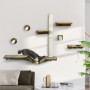 Katt klättervägg Klösträd 8 Delar Heavy Duty Brun - Beige
