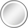 Rund Badrumsspegel LED-belysning Ø60 cm Svart Metallram