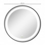 Rund Badrumsspegel LED-belysning Ø60 cm Svart Metallram