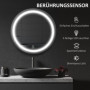 Rund Badrumsspegel LED-belysning Ø60 cm Svart Metallram