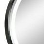 Rund Badrumsspegel LED-belysning Ø60 cm Svart Metallram