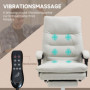 Kontorsstol med Massagefunktion, Forstöd - Krämvit Mikrofiber