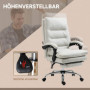 Kontorsstol med Massagefunktion, Forstöd - Krämvit Mikrofiber