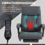 Kontorsstol med Massage, Värmefunktion, Fotstöd - Mörkgrå Mikrofiber