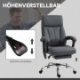 Kontorsstol med Massage, Värmefunktion, Fotstöd - Mörkgrå Mikrofiber
