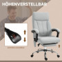 Kontorsstol med Massage, Värmefunktion, Fotstöd - Ljusgrå Mikrofiber
