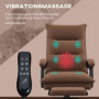 Ergonomisk Kontorsstol med Massagefunktion, Fotstöd - Brun Mikrofiber