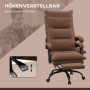 Ergonomisk Kontorsstol med Massagefunktion, Fotstöd - Brun Mikrofiber