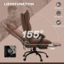 Ergonomisk Kontorsstol med Massagefunktion, Fotstöd - Brun Mikrofiber