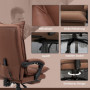 Ergonomisk Kontorsstol med Massagefunktion, Fotstöd - Brun Mikrofiber