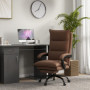 Ergonomisk Kontorsstol med Massagefunktion, Fotstöd - Brun Mikrofiber