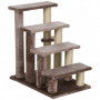 Katt Trappa Med Skrapstolpe 4-stegs - Vit 60 x 40 x 64 cm Brun