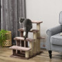 Katt Trappa Med Skrapstolpe 4-stegs - Vit 60 x 40 x 64 cm Brun