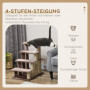 Katt Trappa Med Skrapstolpe 4-stegs - Vit 60 x 40 x 64 cm Brun