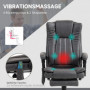 Massage Kontorsstol med Fotstöd Vintage Grå Läder