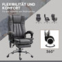 Massage Kontorsstol med Fotstöd Vintage Grå Läder