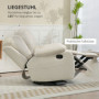 Relaxfåtölj med 135° Lutningsjustering Läder Beige