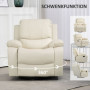 Relaxfåtölj med 135° Lutningsjustering Läder Beige