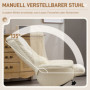 Relax Fåtölj med Pall Liggfunktion Konstläder Beige, Träfot
