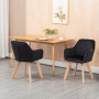Matstolar 2-pack Modern Sammet Svart med Ek Ben