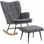 Gungstol med Fotpall Scandi Design Grå Linne