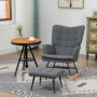 Gungstol med Fotpall Scandi Design Grå Linne